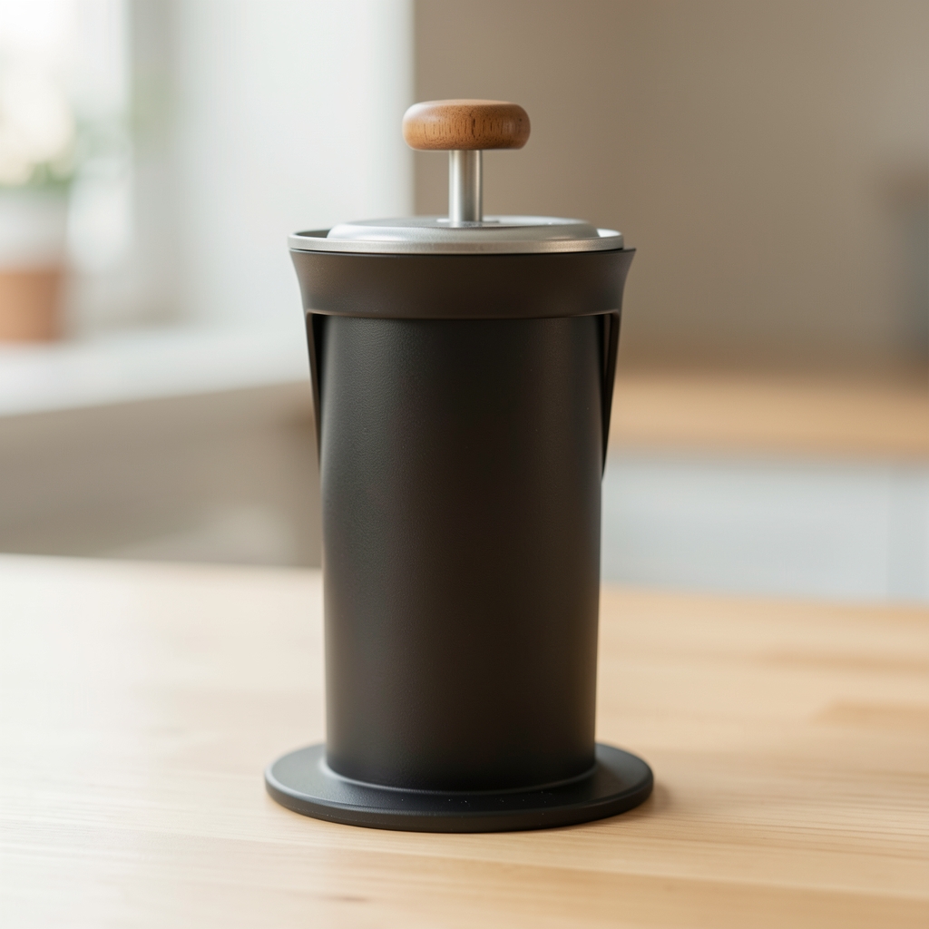 AeroPress orijinal plastik kahve demleme presi, silindir gövde ve piston ile birlikte, pratik taşınabilir