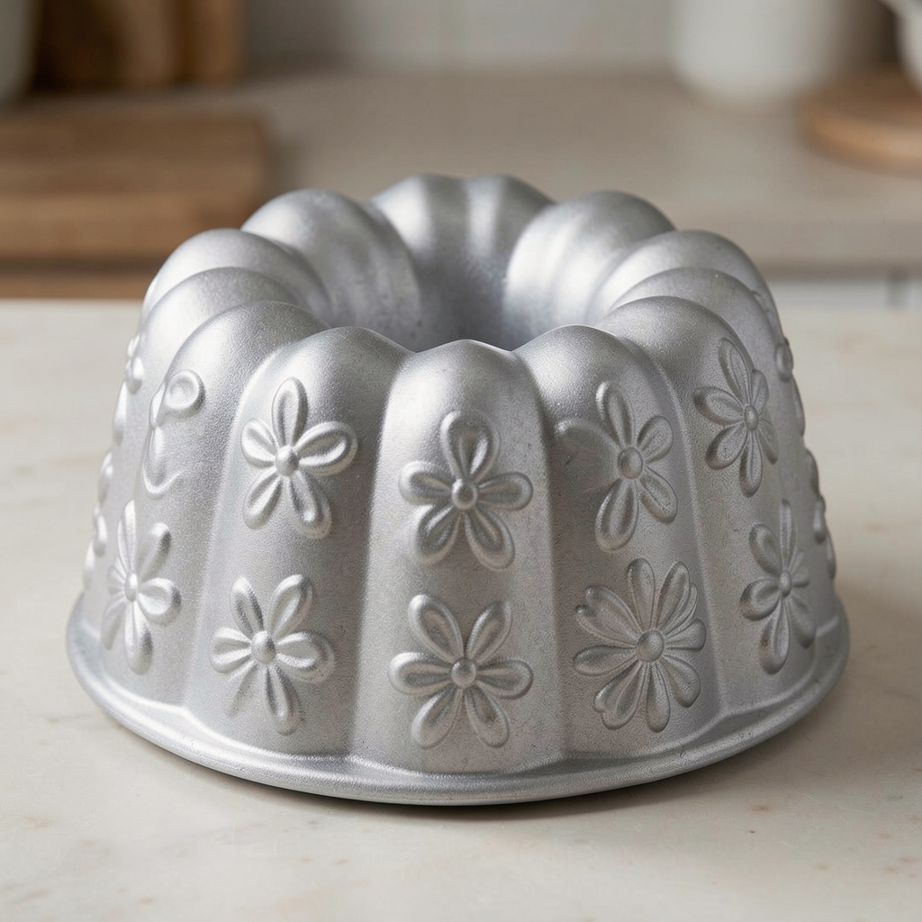 Nordic Ware Pro Cast Bundt kek kalıbı, ağır dökme alüminyum, çiçek desenli 10 cup kapasite